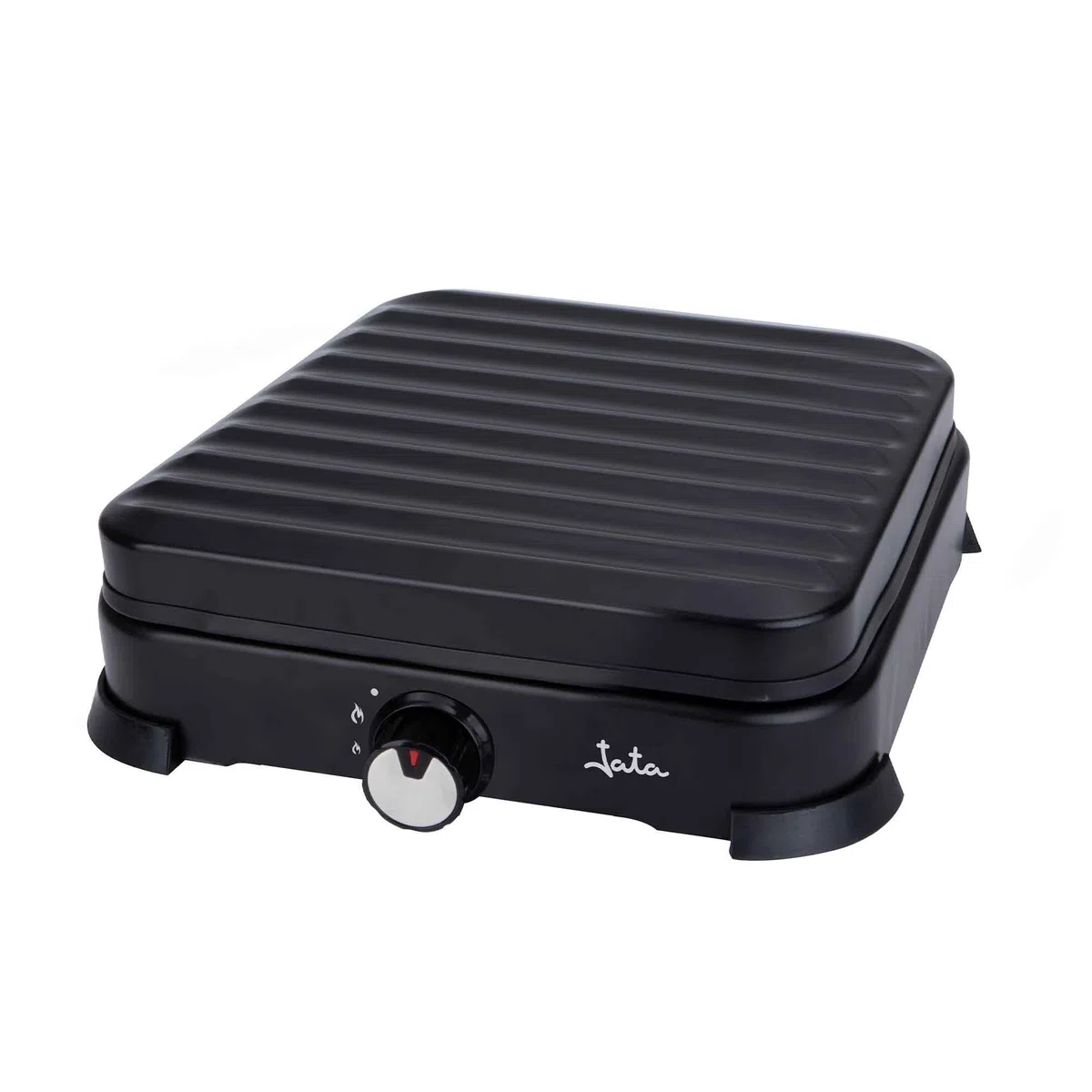 JATA JECG2721 Réchaud à gaz portable à 1 feu avec grill pour butane et propane, couvercle de protection amovible, idéal pour le camping, prend peu de place