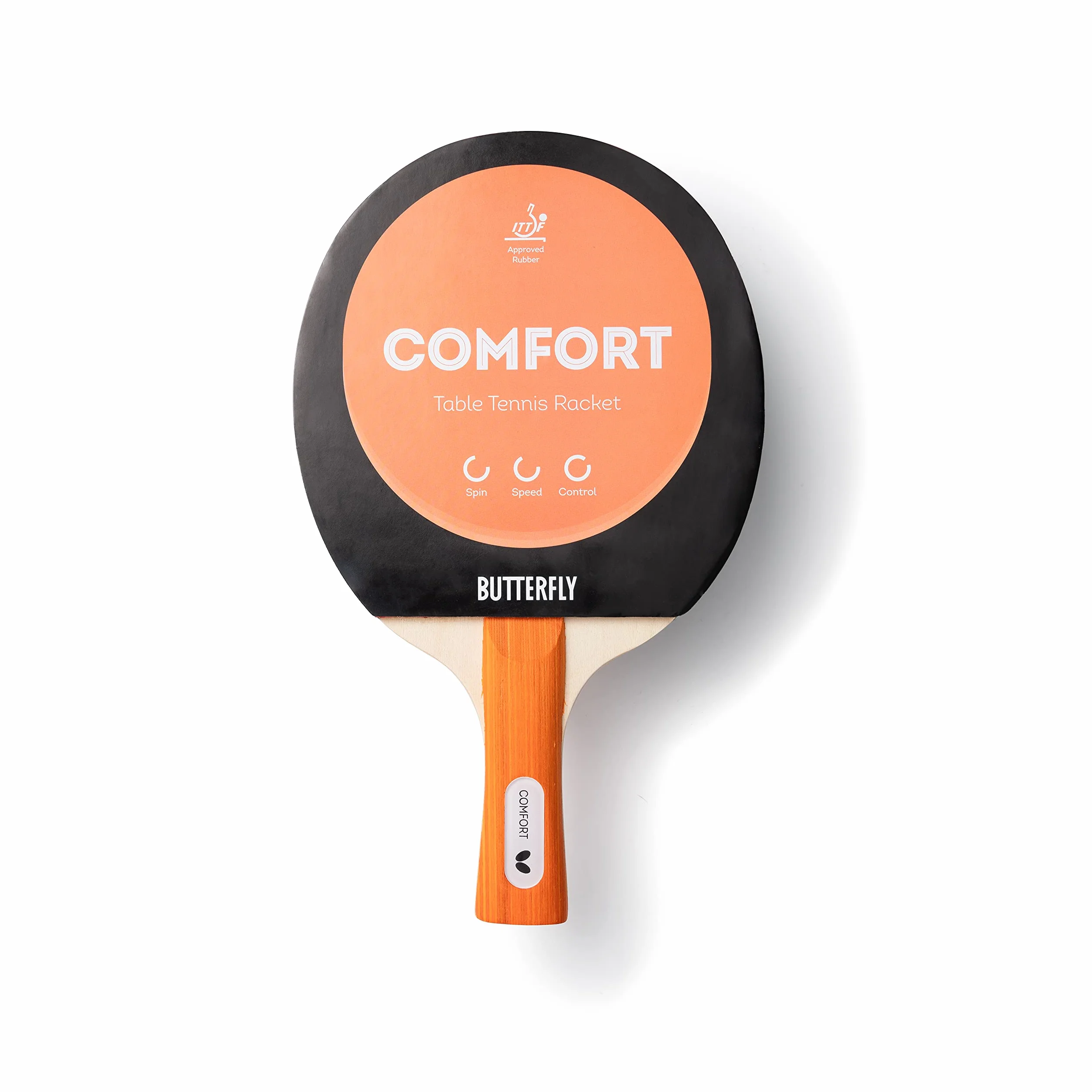 BUTTERFLY Raquette de Tenis de Table Comfort | Raquette de Tenis de Table Professionnelle pour débutants et Joueurs confirmés | Revêtements homologués ITTF Noir/Rouge | Surface adhérente