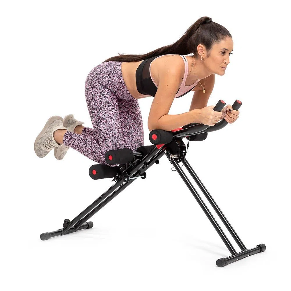 InnovaGoods - Machine Abdominaux Pliable Multifonction, Guide d'Exercice, Écran LCD, Renforcement Musculaire, Noir, Polypropylène EVA Fer