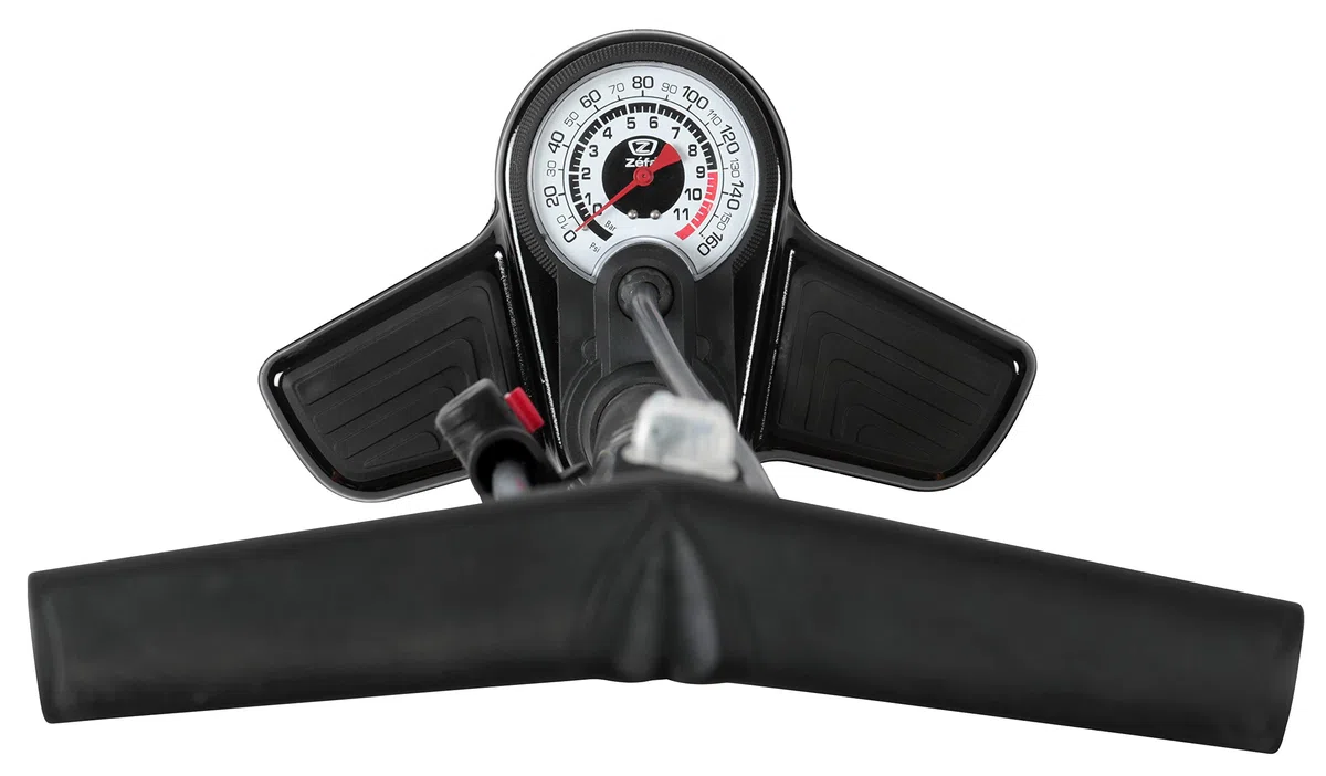 ZEFAL Profil Max FP20 - Pompe à pied vélo - Manomètre et Raccord Intuitif Z-Switch, Argent