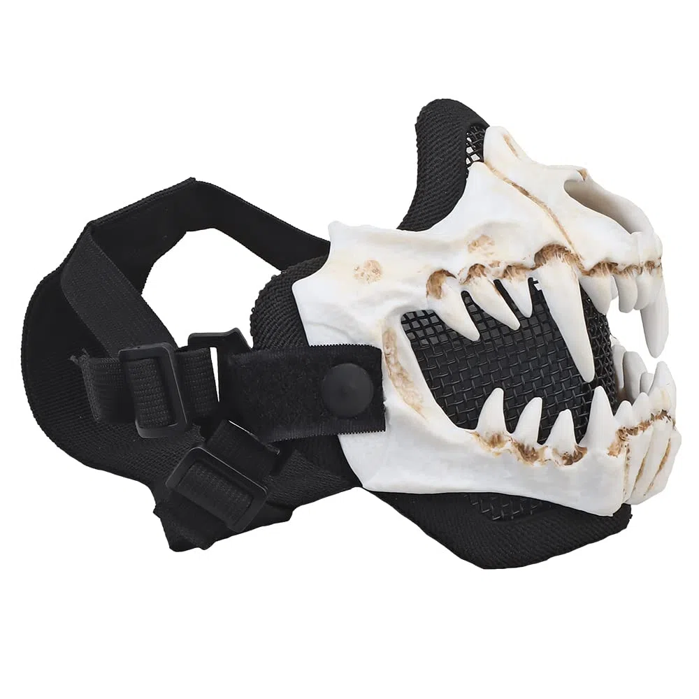 Peminkoo Masque Airsoft Cosplay Demi-Masque Polyvalent Sangle réglable Couvre-Chef Respirant Accessoires de Cosplay