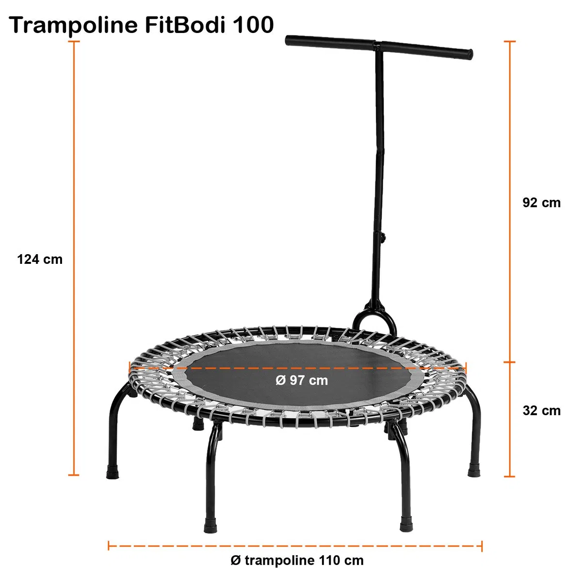 Kangui - Mini Trampoline Fitness FitBodi - Qualité Pro - Usage Sportif et Bien-être - certifié par Le CRITT