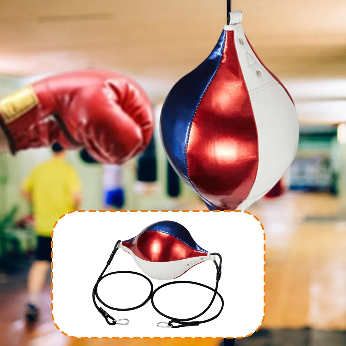 LOVIVER Sac de Frappe de Double extrémité en PU pour la Coordination Main-œil et l'entraînement à la Boxe