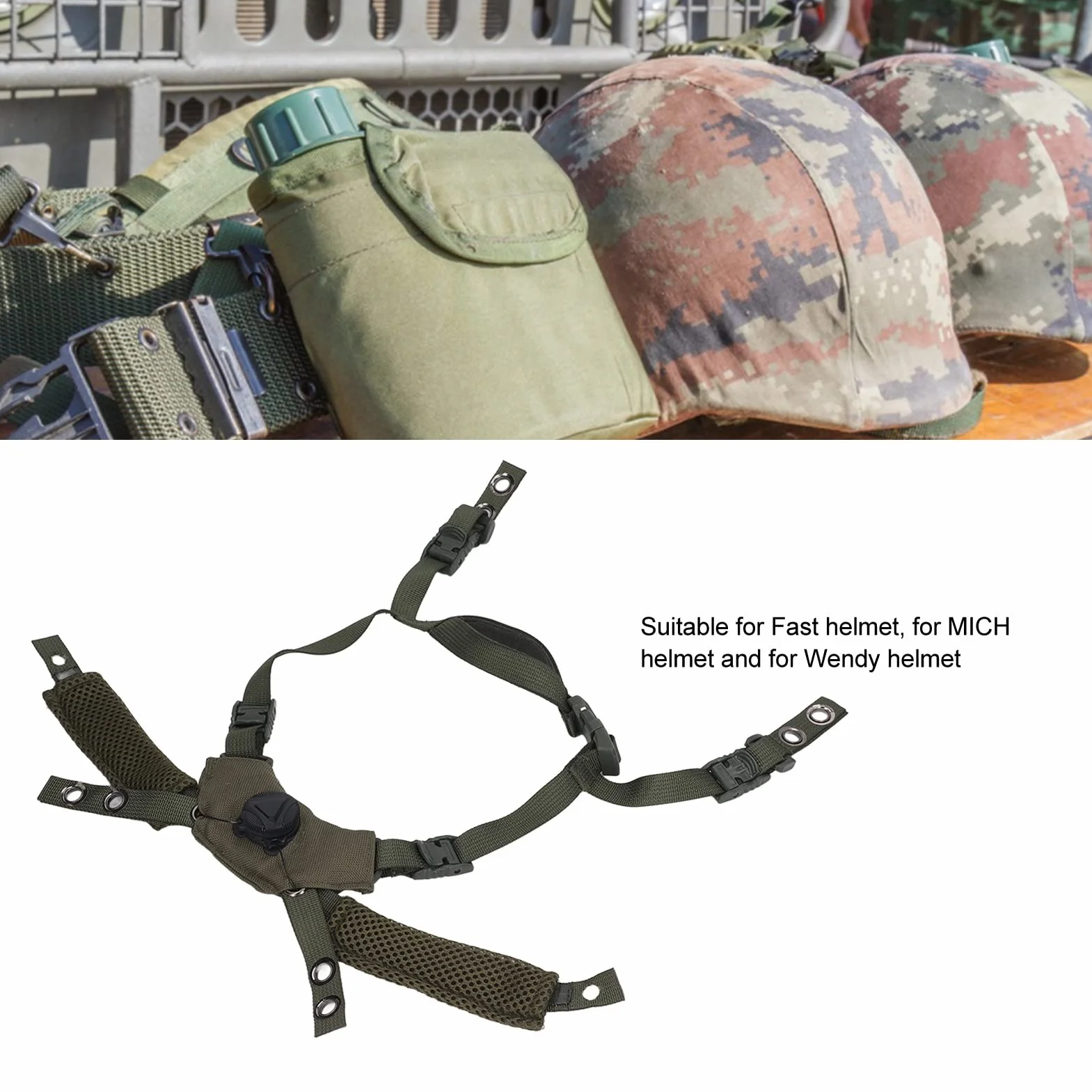 Dragonne du casque, système de suspension réglable avec 4 vis et 4 écrous pour Fast/MICH/Wendy Accessoire pour casque
