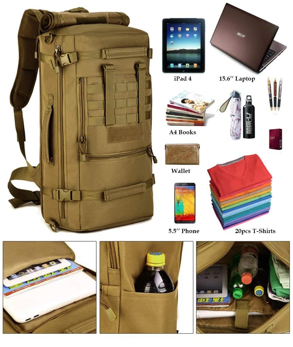 Selighting Taktischer Rucksack 40L/50L Militär Wander-Duffel-Tasche 3-Tages-Notfalltasche Molle Camping Jagd Trekking Tagesrucksack für Männer und Frauen