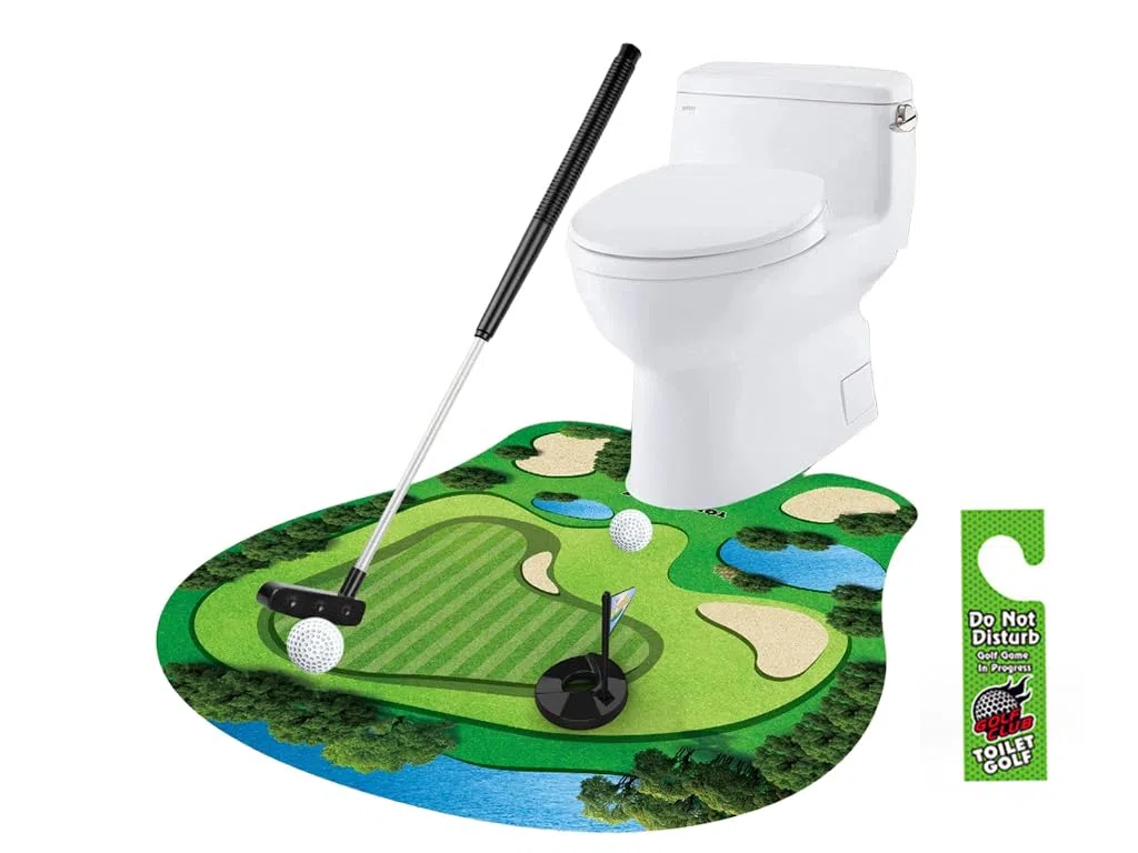 Coffret Cadeau De Golf De Toilette, Mini Golf pour La Maison, Cadeau Golf pour Homme, Mini Golf Cadeaux pour Hommes, Mini Golf Toilette, pour La Maison, Cadeau d'anniversaire