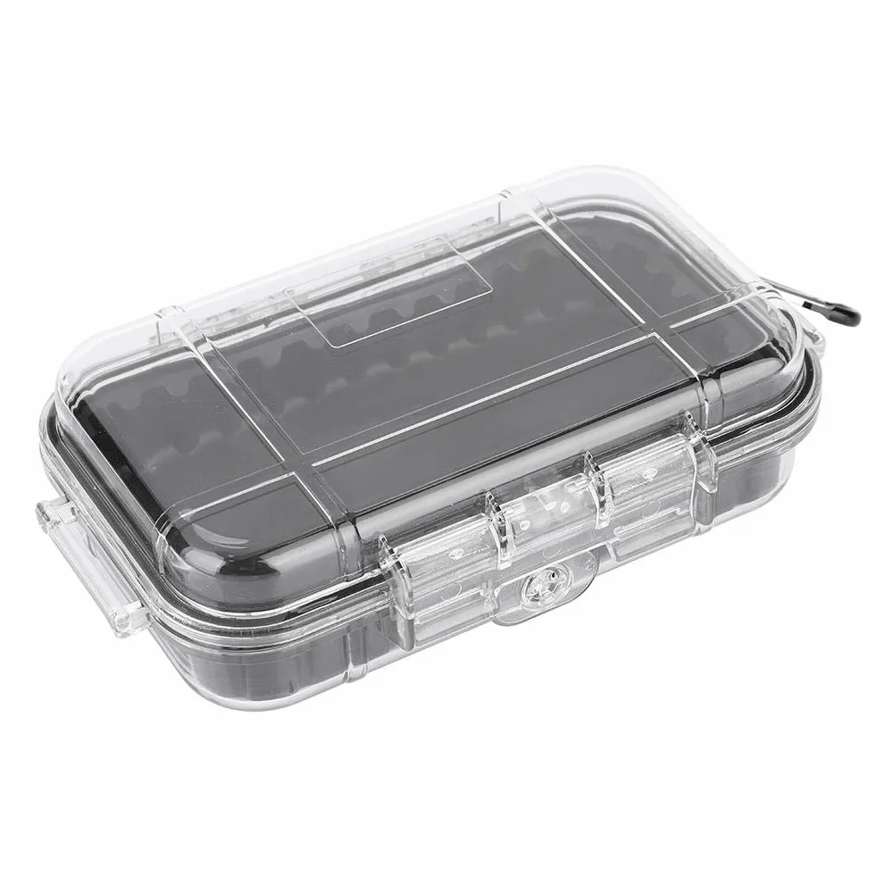 Boite Etanche Survie,Waterproof Box,Étanche Boîte Sèche Hermétique Eérieur Antichoc Étui De Rangement Polyvalent Carry Box Conteneur Intérieur Caoutchouc Pad Amovible(Transparent)