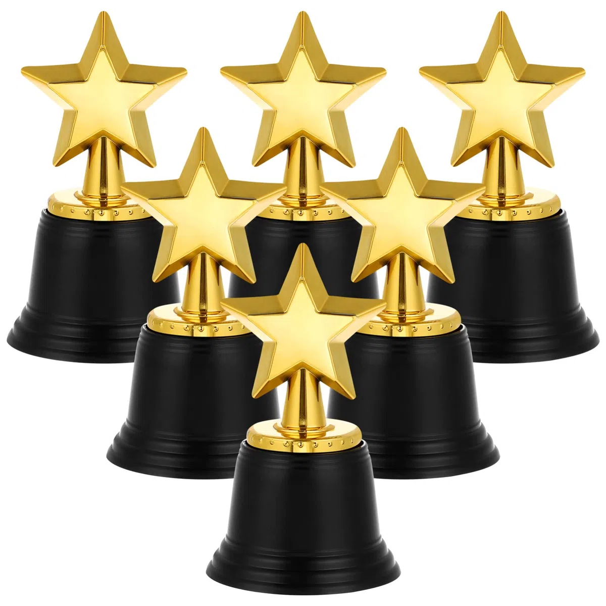 Toddmomy Lot De 6 Trophées Étoile En Plastique Mini Trophées Récompenses Pour Enfants Jeux Et Fêtes Accessoires 4.80 X 2.83 X 2.83 Pouces
