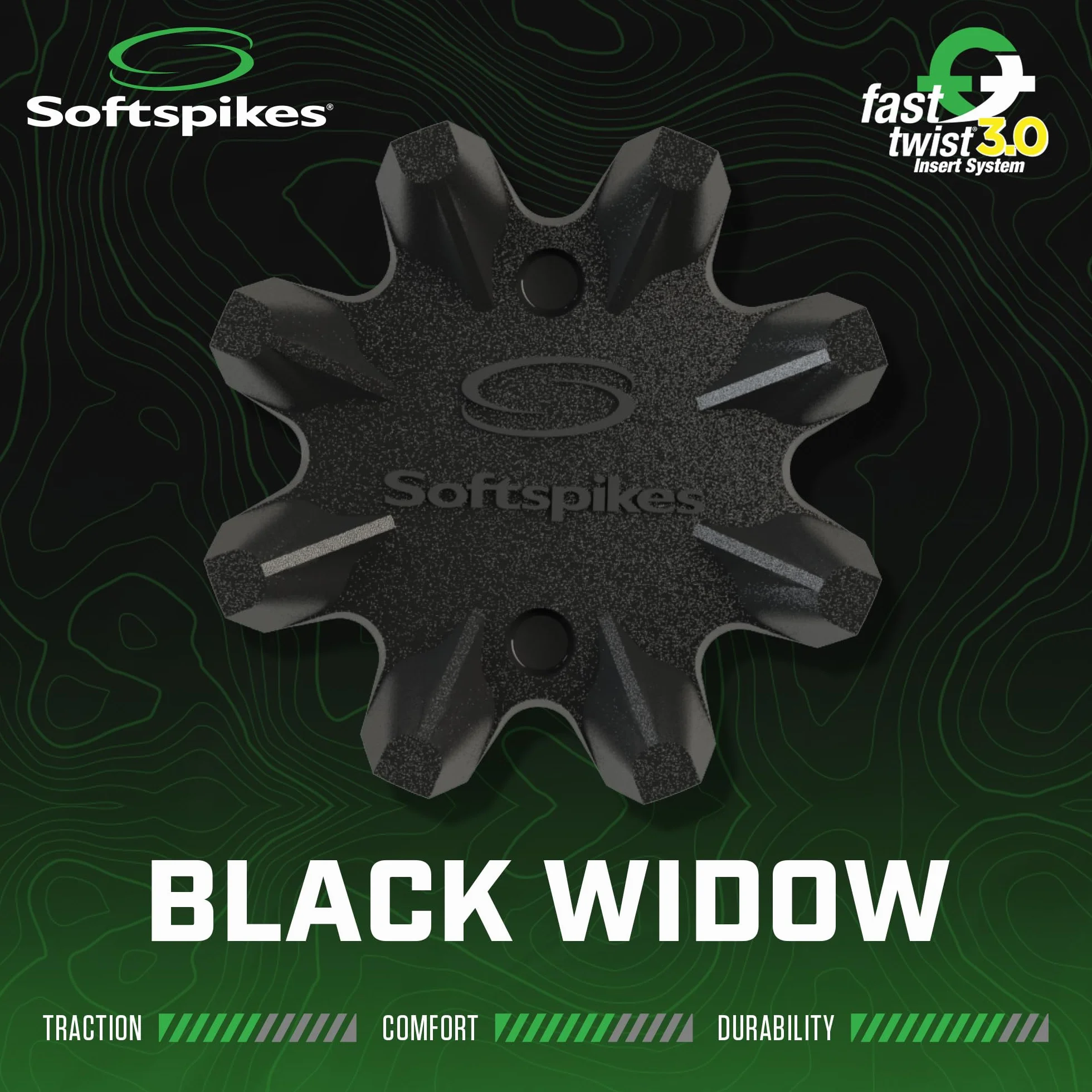 SoftSpikes Black Widow F/T 1 Set Golf Accessories Cleats and Spikes