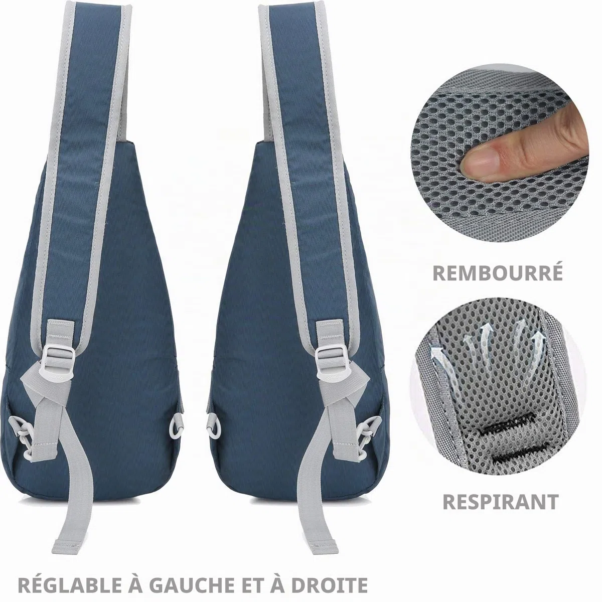 OIWAS Sacoche Homme Bandouliere Sac de Poitrine Petit Sac à Dos Bandoulière Sac à Poitrine Impermeable pour Randonnée Voyage Cyclo et Balade