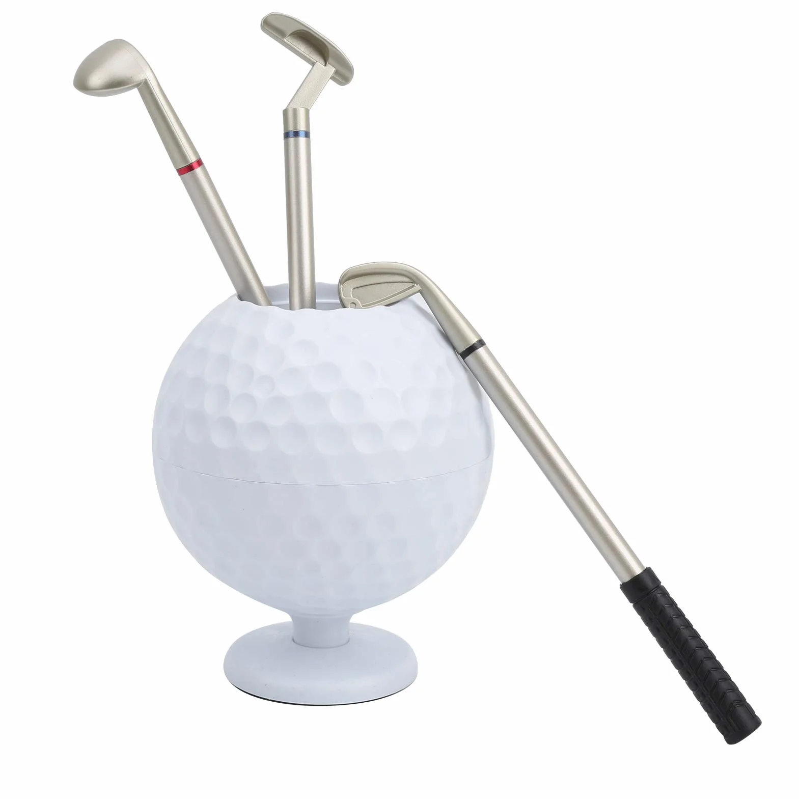 CHICIRIS Porte Stylo modèle de Balle Golf 3 stylos à Bille Bureau Mini Souvenir Noël pour Golfeur-Stylo De
