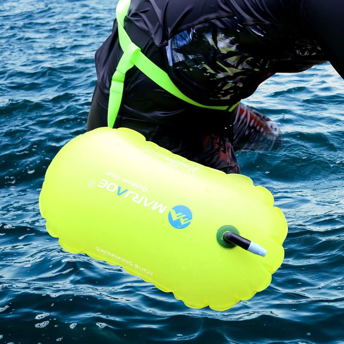 Bouée de Natation avec Bouchons d'oreille et Pince-Nez,Bouée de Natation Swim Buoy Eau Libre pour Triathlètes, Kayakistes, Plongeurs en Apnée