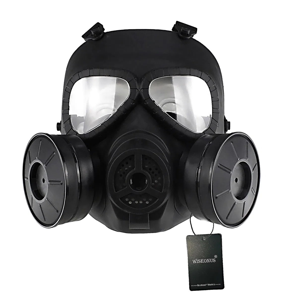 Masque Airsoft Paintball CS Masque Facial Anti-buée factice Halloween Cosplay avec Double Ventilateur Turbo