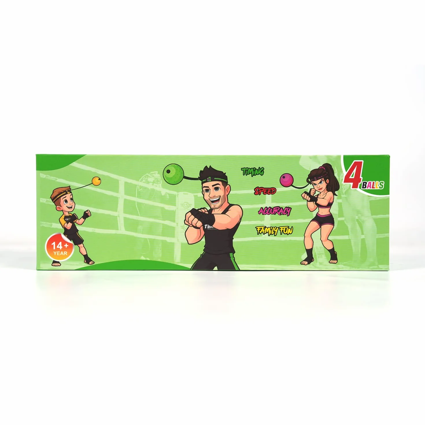Tekxyz Pack Familial balles de Boxe avec Bandeaux pour entraînement des réflexes | 2 Bandeaux réglables + 2 balles débutant + 1 Balle vétéran + 1 Balle pour Boxeur et Plus