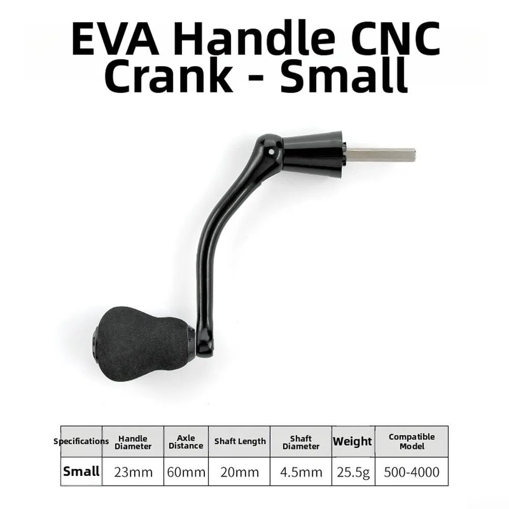 Manivelle pliable robuste pour moulinets de pêche construite en alliage de zinc résistant et composants en aluminium