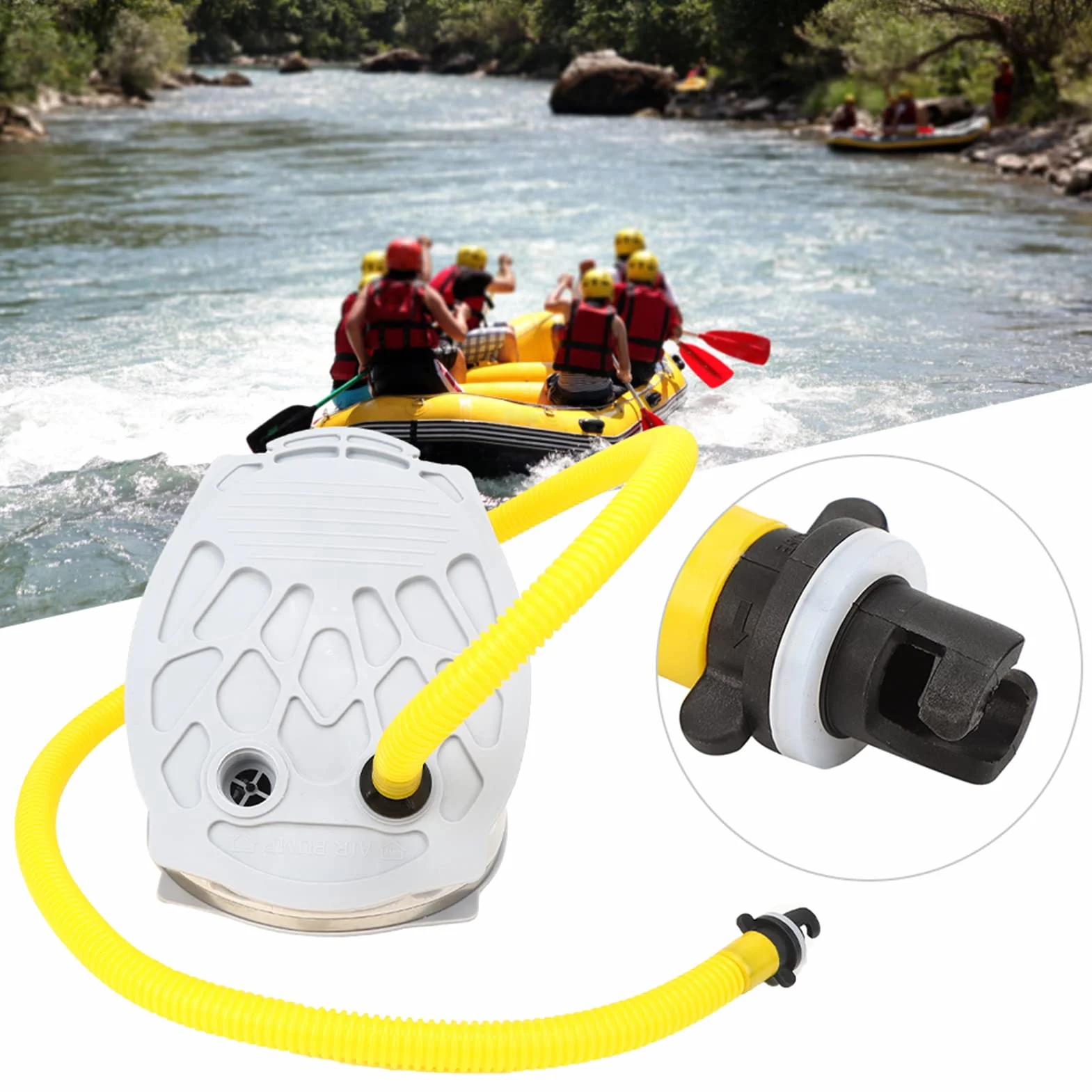 Pompe à Air Portable Pied Pompe à Air à Pied Pompe Gonflable pour Bateau à Pied Légère Pompe à Air à Pied Légère pour la Pêche Bateau Gonflable Canot en Caoutchouc Kayak gonfleur Matelas Gonflable
