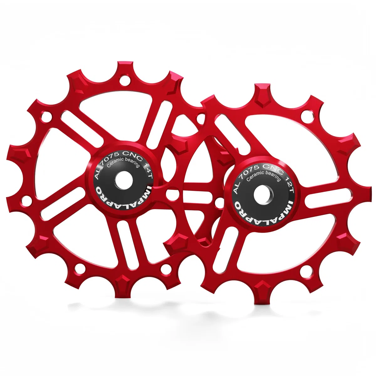 IMPALAPRO - Lot de 2 Galets de Dérailleur Céramique 12T-14T en Aluminium CNC 7075 pour 9-12V