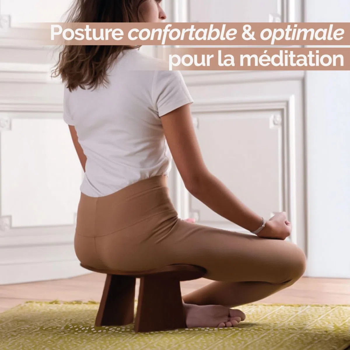 Vivezen - Banc, Tabouret de méditation, Yoga Ergonomique et démontable en Bois d'Hévéa