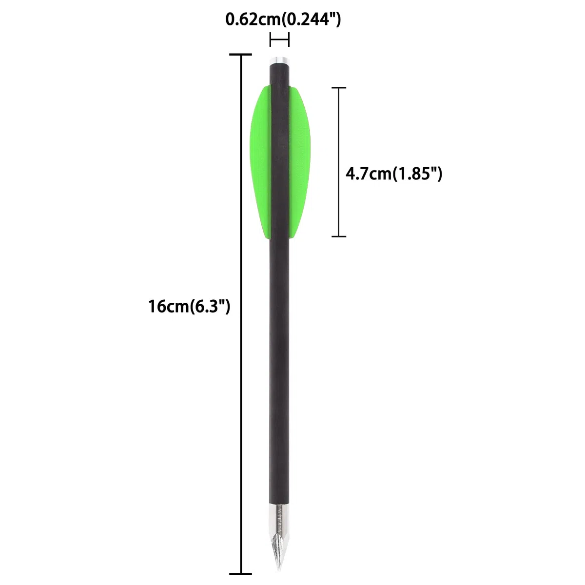 NIKA ARCHERY 12 pièces 6,3 "flèches d'arbalète pour Pistolet en Carbone, en flèches de Chasse pour Cible de précision d'arbalète de Pistolet de 50 à 80 LB, Exercices de tir et Petite Chasse