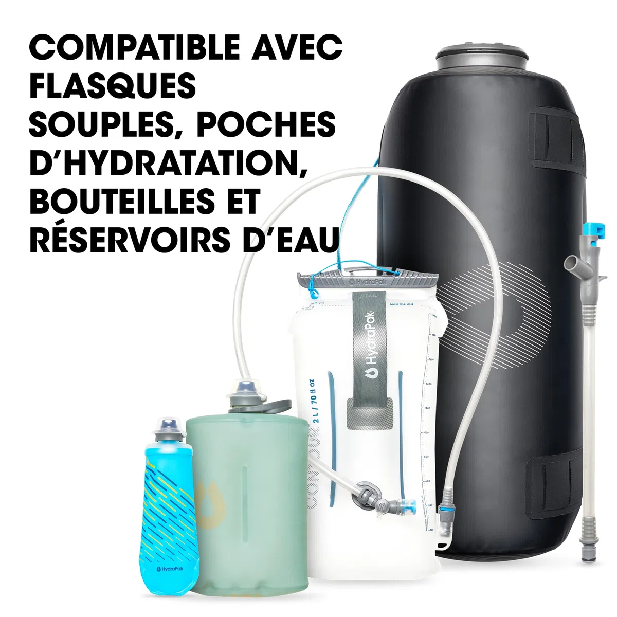 HydraPak Kit Filtrant de 28 mm: Accessoire pour filtrer l'eau - Débit Rapide - Parfait pour la randonnée, Le Camping, Les Voyages et la préparation aux Situations d'urgence