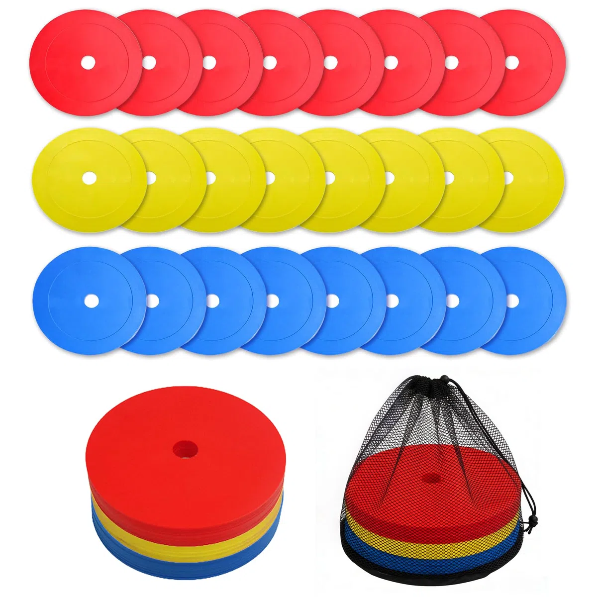Lot de 24 disques de marquage de 15 cm - Pour le sport, le football, le marquage de terrain - Accessoire d'entraînement pour exercices de coordination, entraînement d'agilité