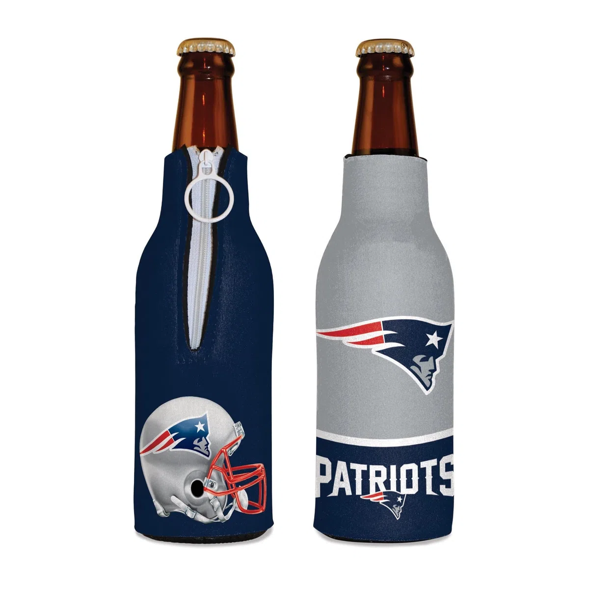 Wincraft New England Patriots NFL Refroidisseur de bouteille double face avec fermeture Éclair – Fièrement fabriqué aux États-Unis