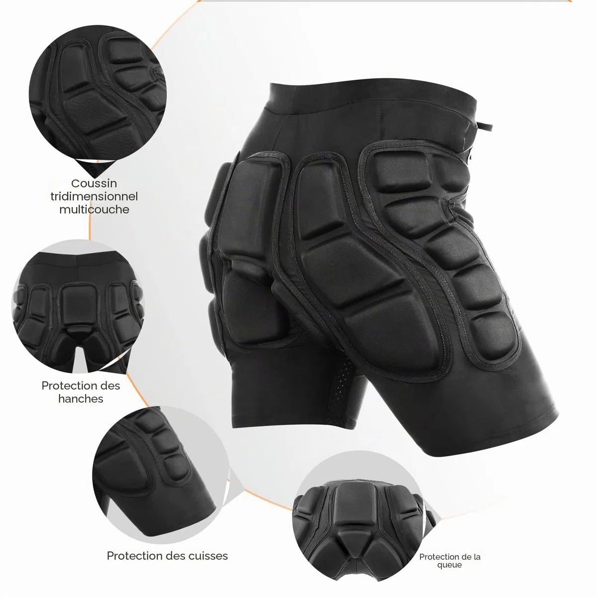 Short de Protection rembourré, Short de Sport Résistants aux Chocs pour Snowboard, Skate, Ski, Skateboard