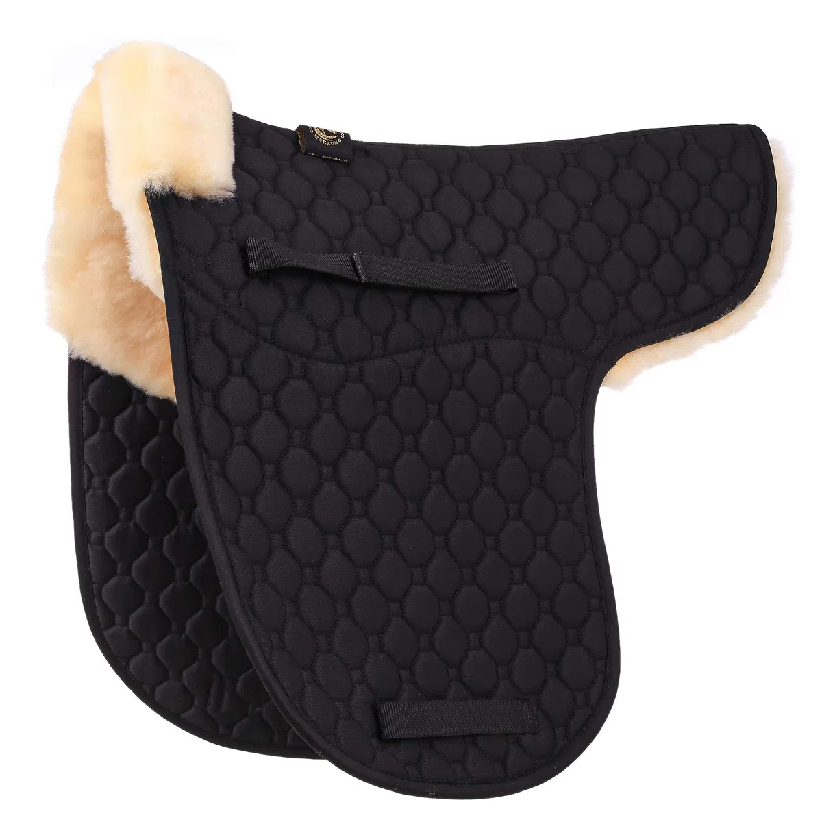 Selle de selle en peau d'agneau véritable et coussin polyvalent avec fourrure d'agneau véritable et coton matelassé