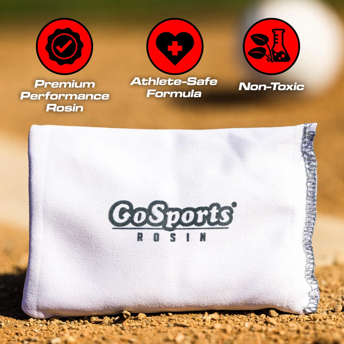 GoSports Sac de colophane – Poudre Multi-Sport Dry Grip pour Baseball, Softball, et Plus Encore – Comprend Un Sac refermable