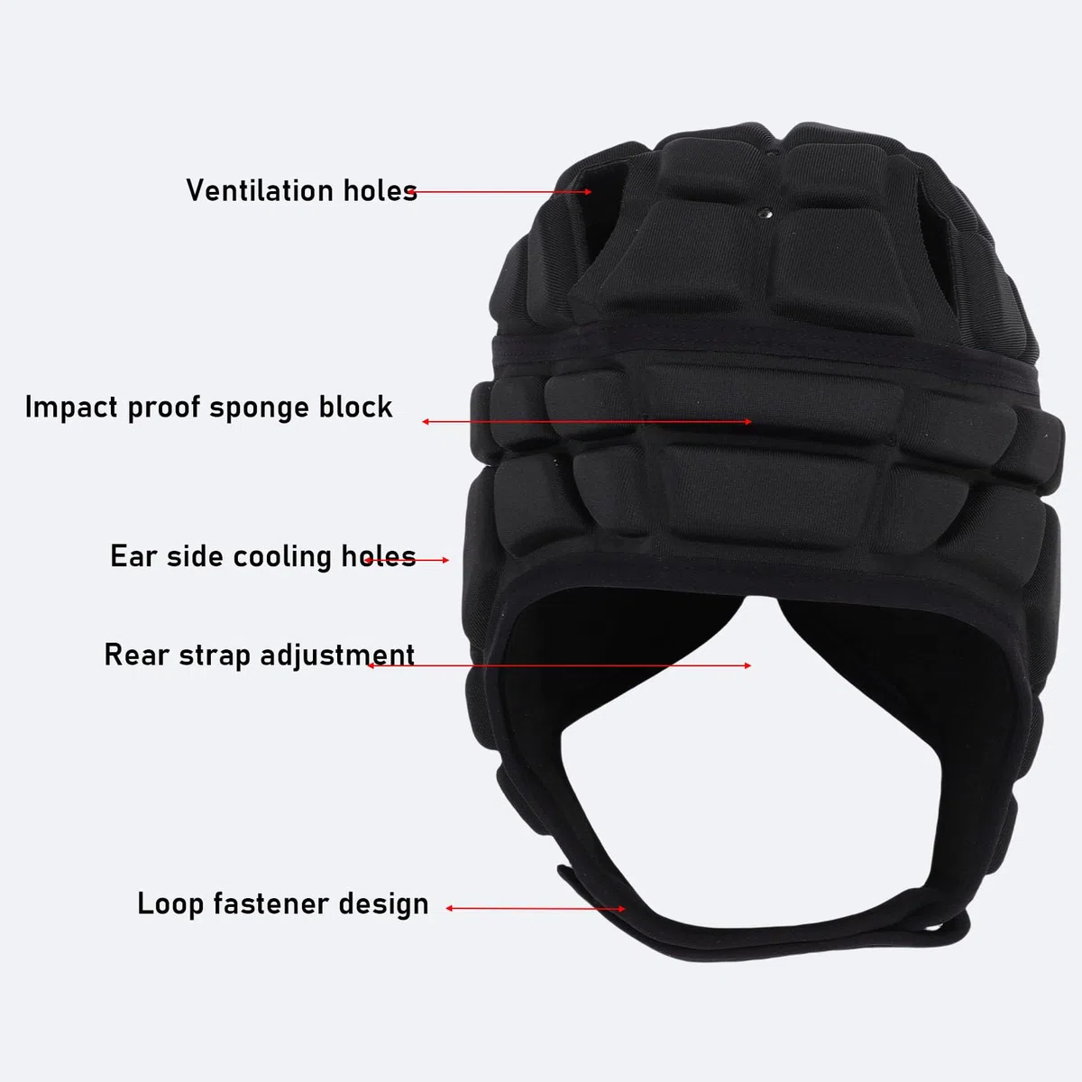 Topiky Casque de Football rembourré de Rugby Léger et ventilé à Coque Souple pour Adultes éponge EVA