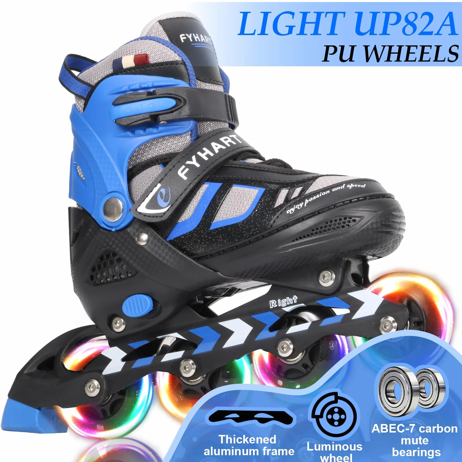 Rollers en Ligne pour Enfants Garçon| Patins à roulettes Réglables Jusqu'à 4 Tailles Roller Enfant Garçon Fille | Idéal pour Les Loisirs, Le Sport