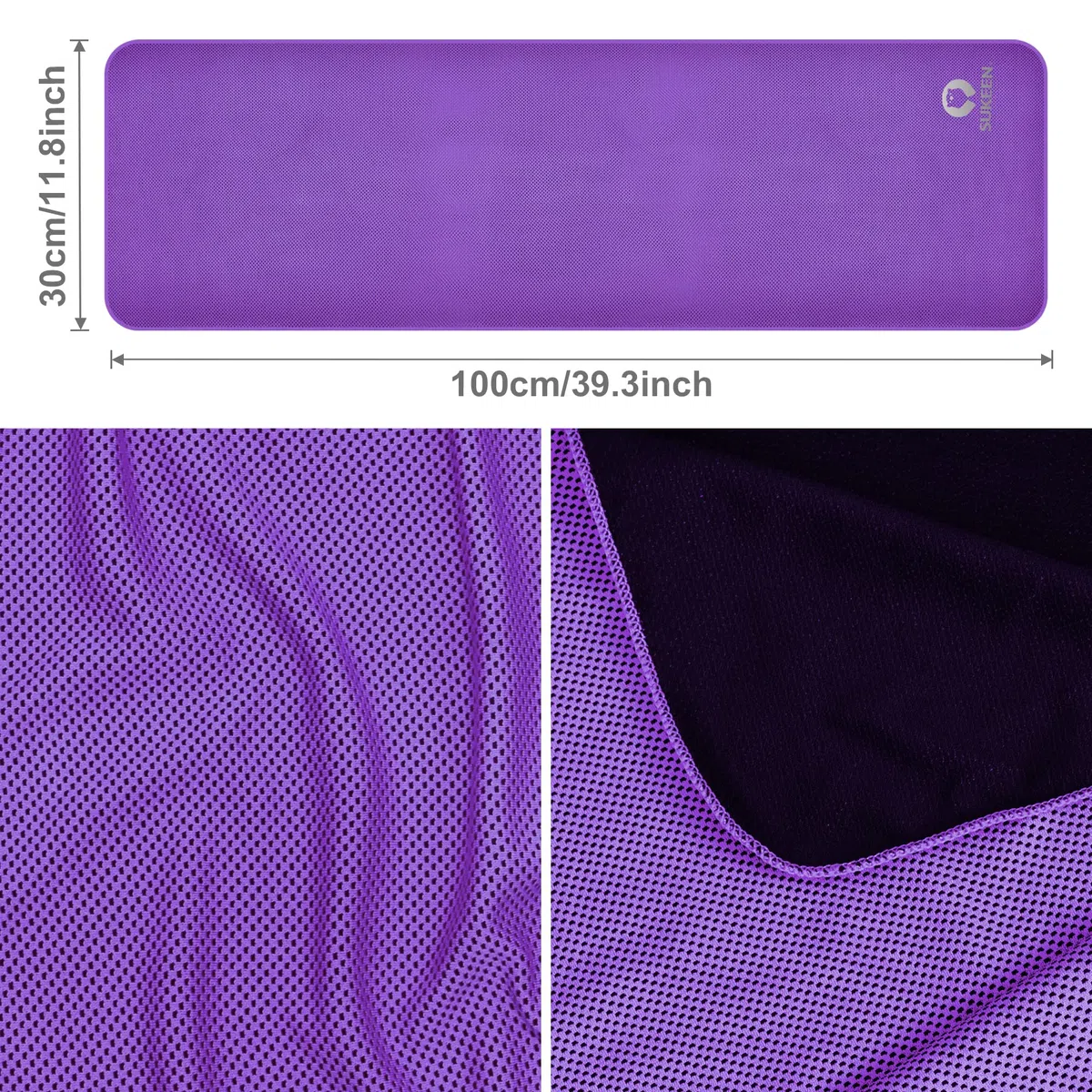 Sukeen Lot de 2 serviettes rafraîchissantes (100 x 30 cm) – Serviette rafraîchissante pour fitness, gym, golf, yoga – Serviette de sport rafraîchissante pour le cou