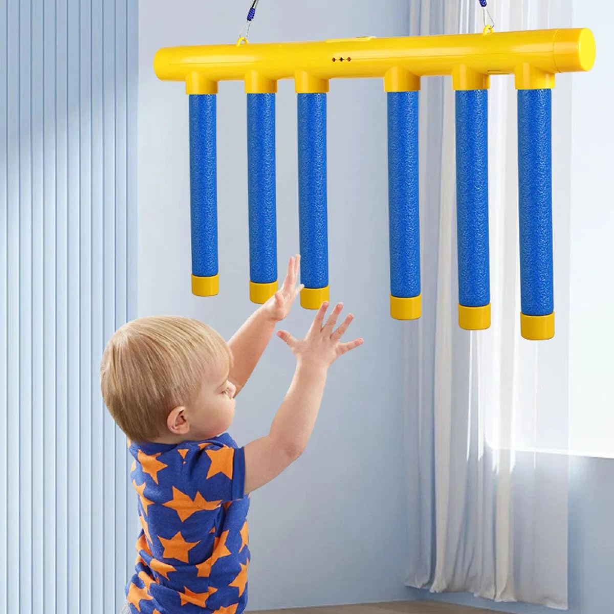 Srliya Jeu de Capture de Bâtons Tombants pour Enfants, Entraînement de Réaction de Coordination œil-Main en Jaune et Bleu