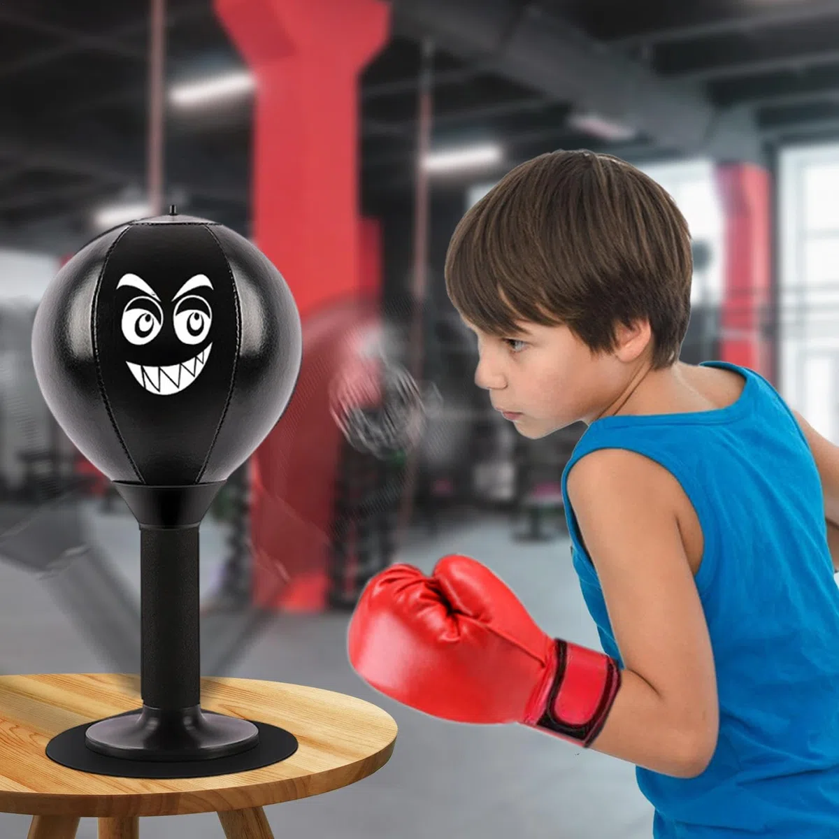 Sac De Boxe Anti-Stress – Sac De Boxe De Bureau avec Ventouse | Sac De Boxe De Bureau Robuste avec Expression | Punching Ball De Bureau, Jouet Anti-Stress pour Adultes, Bureau, École