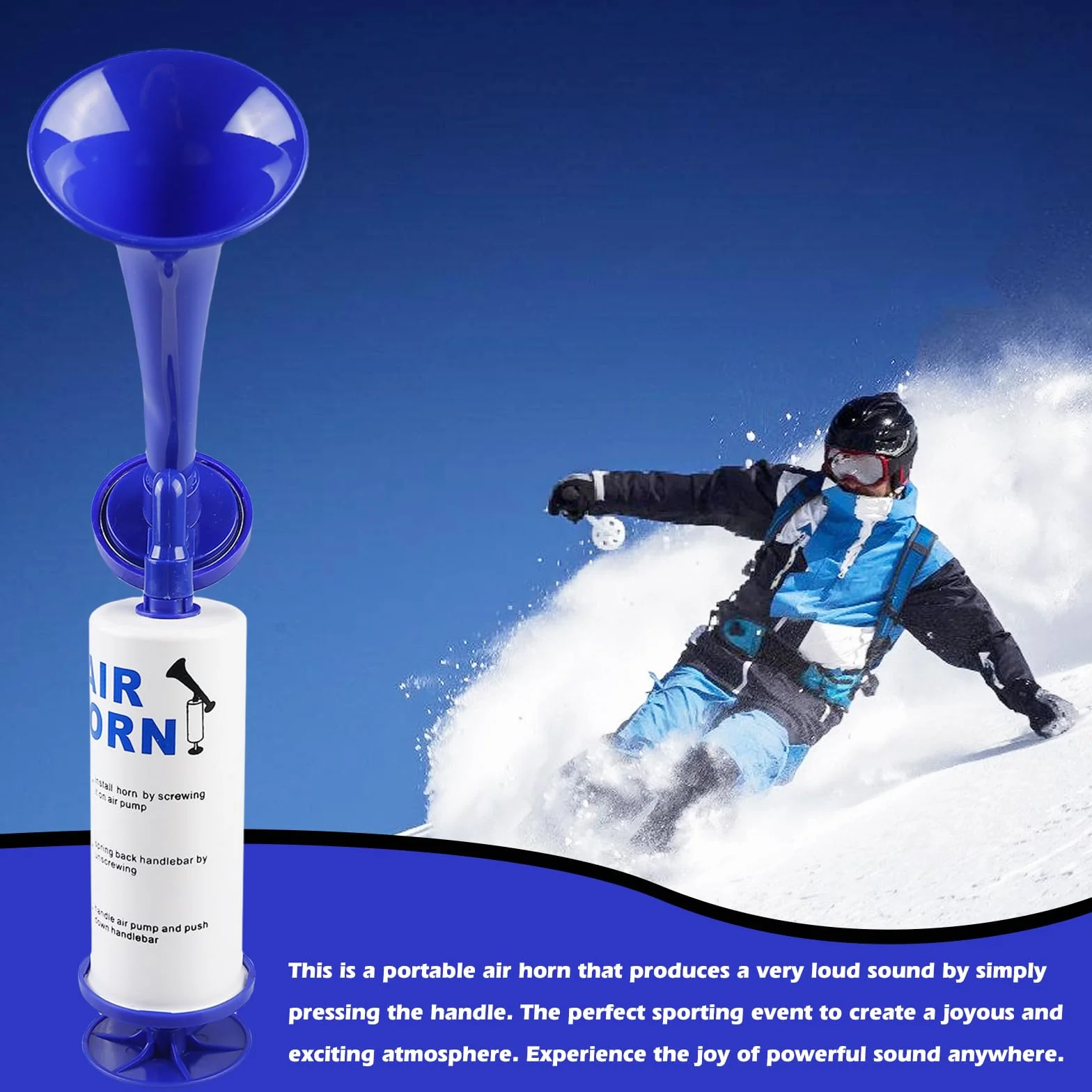 Corne de Supporter, 2Pcs Corne de Brume Portable, Trompette de Stade, Klaxon Bateau, Klaxon Sécurité, Klaxons à Air, Klaxon de sécurité Portatif pour Camping, Nautique, événements Sportifs und Partys