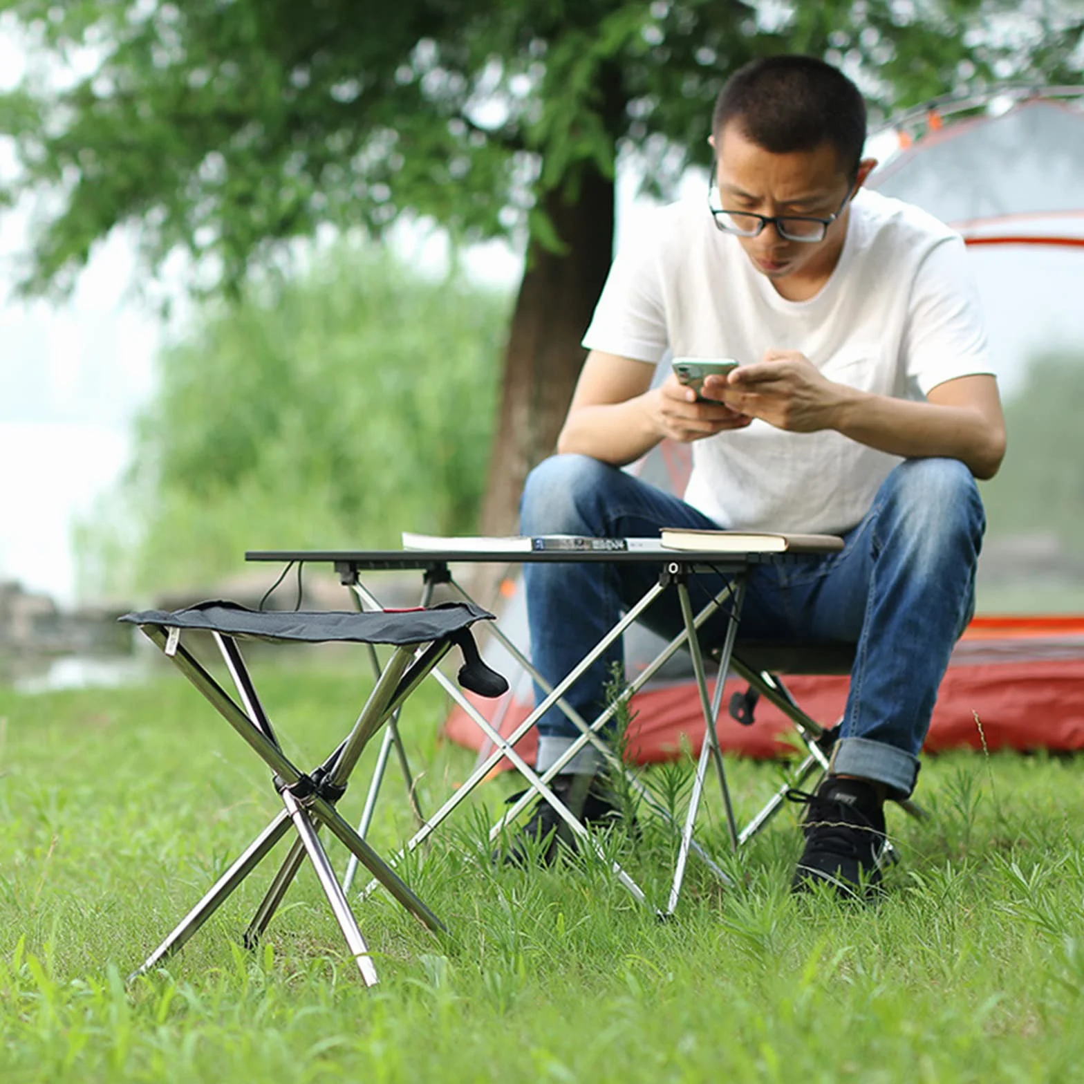 ge Tabouret Pliant Ultra léger pour Camping, Concerts, pêche, randonnée