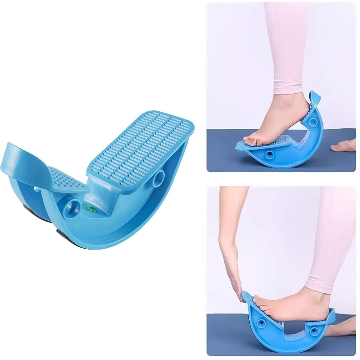 Étireur de pieds à bascule pour chevilles, planche d'étirement pour tendinite d'Achille, étirement musculaire, étirement des pieds, yoga, fitness, sport, massage, pédale (bleu)