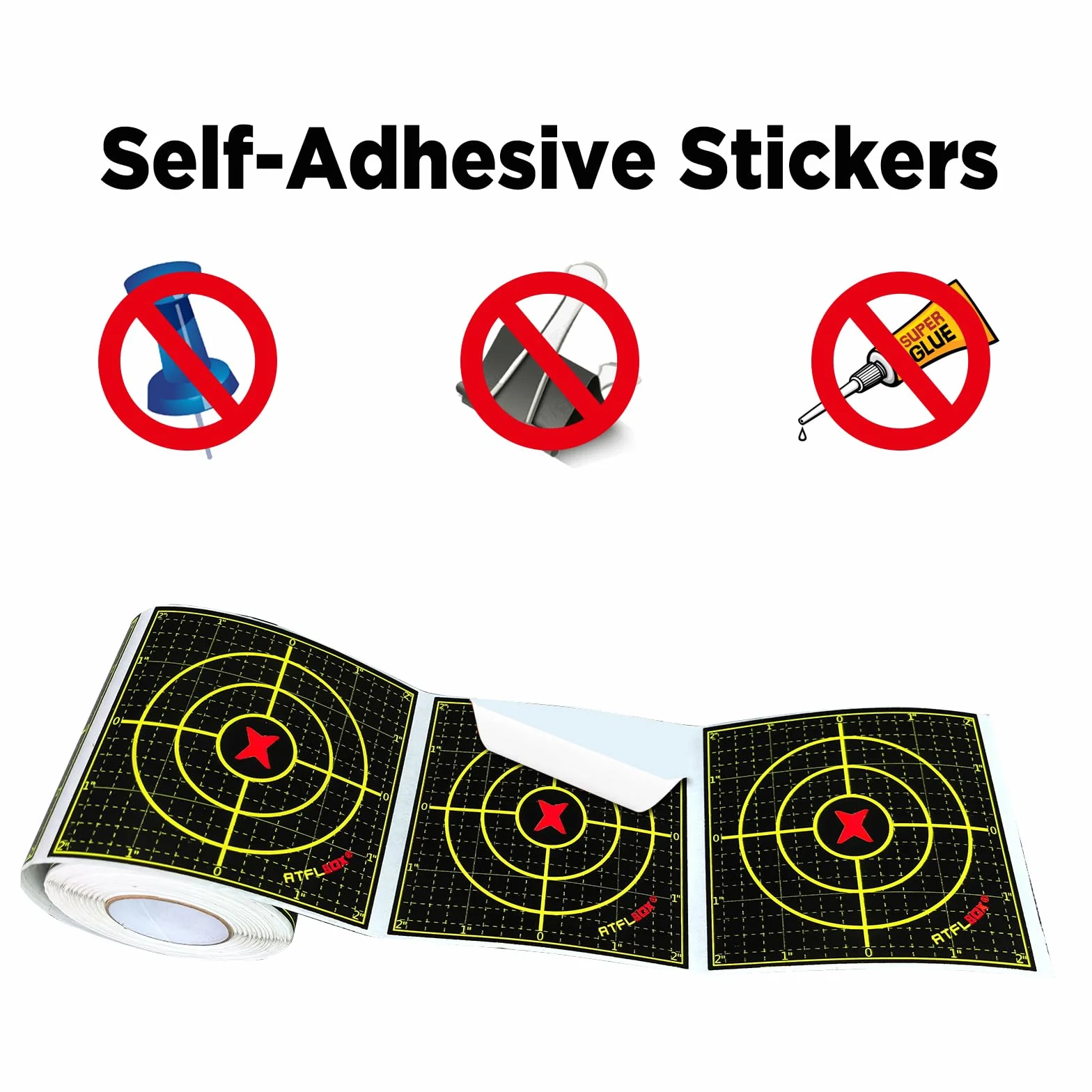 200 pièces Cibles de tir Autocollantes avec disques de tir fluorescents réactifs à l'impact Cibles en Papier 10,2 cm pour Les Exercices de tir au Fusil, au Pistolet et à l'airsoft