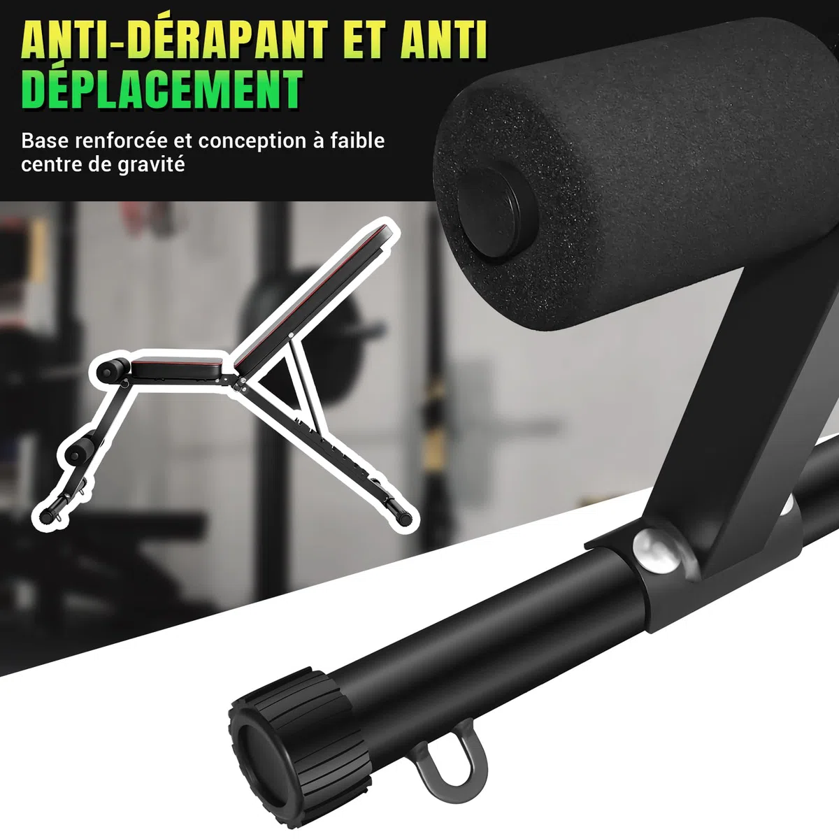 Banc de musculation Réglable pour Salle de Sport à Domicile, Certifié pour une Charge Maximale de 200 kg, Pré-assemblé à 98%, Banc Musculation Pliable avec 7 Positions