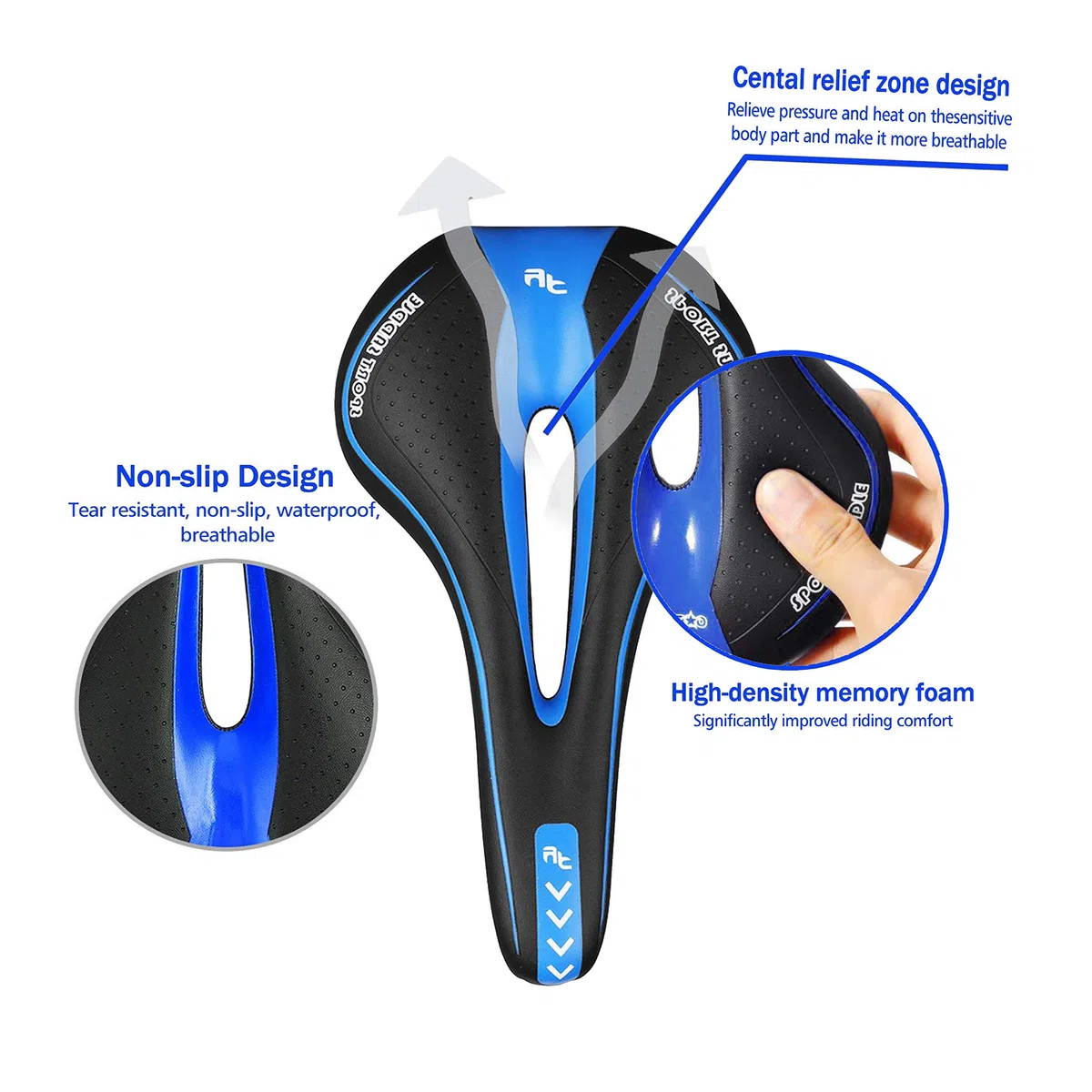 Linian Selle Velo, Siège de Vélo avec Ergonomique Respirante Creux Désign pour VTT/Bicyclette