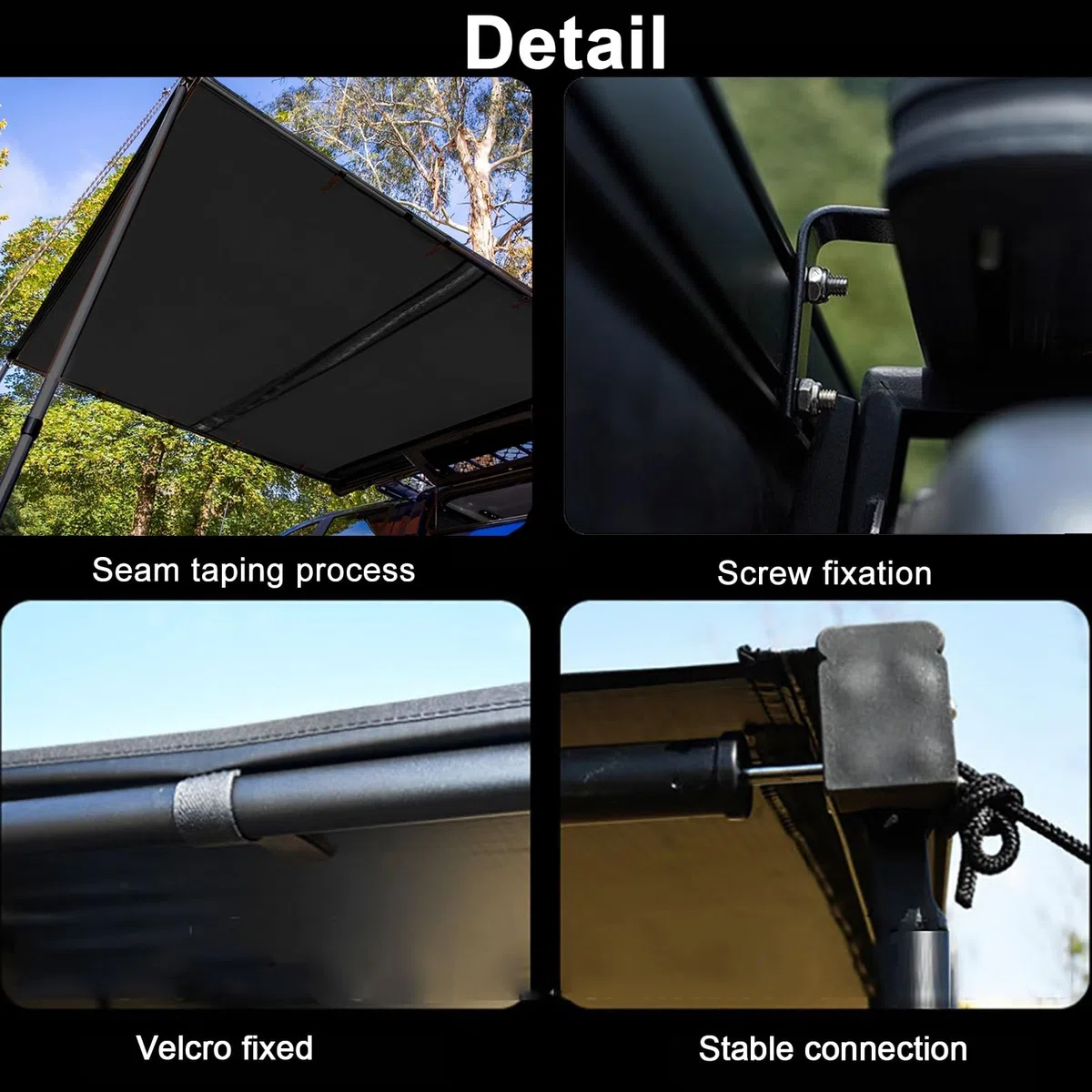 Auvent pour Van Auvent de Voiture Polyvalent, Pare-Soleil Extractible pour Galerie de Toit, Auvent Latéral Rétractable en PU de 5 000 mm avec Sac de Rangement, pour SUV/Camion/Van (Size : 200x