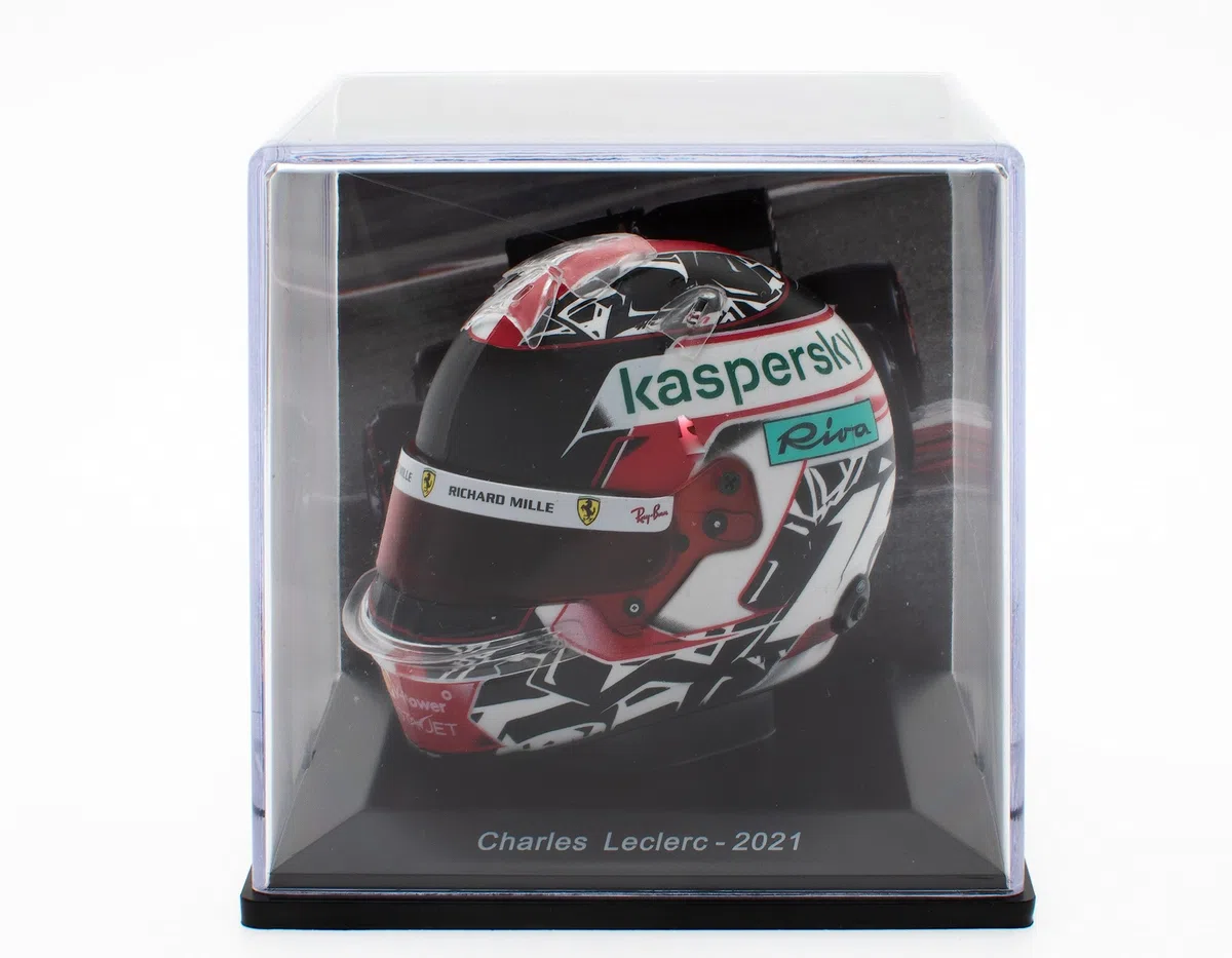 OPO 10 - Casque de Formule 1 Compatible avec Ferrari F1 : Charles Leclerc 2021 - échelle 1/5 - CAS03