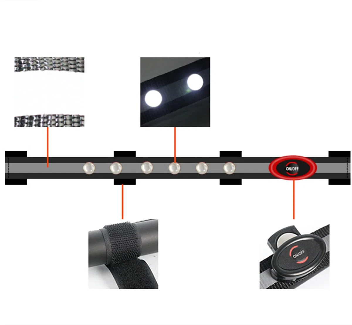Cerceaux de tête de Cheval Collier de cuirasse de Cheval LED Bande de positionnement visuel Harnais de tête de Cheval pour l'équitation Nocturne Projet de compétition équestre