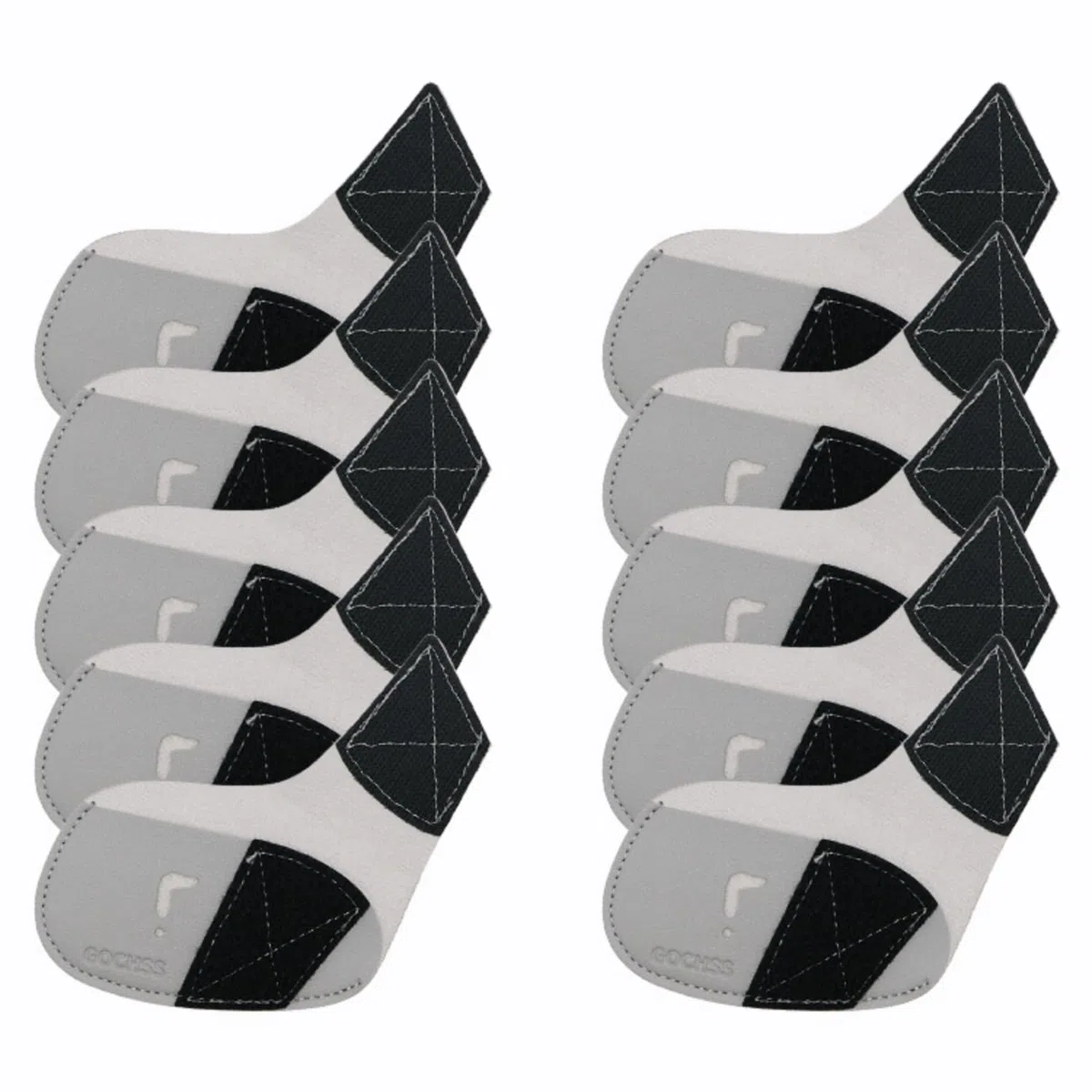 I Lot de 10 protège-têtes pour clubs de golf en PU, compatibles avec clubs droitiers, protège-clubs pour Titleist, Callaway, Ping, Taylormade et autres marques