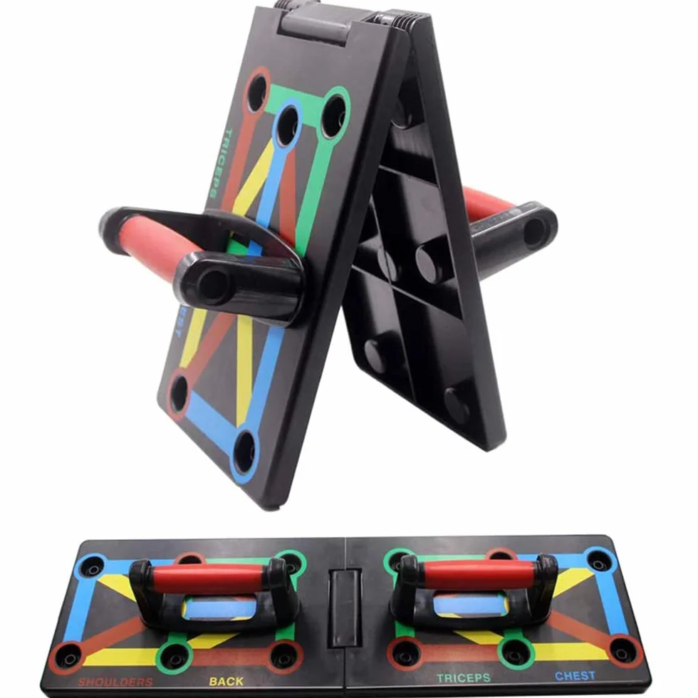 Push Up Board - Système d’entraînement Pliable pour Rack de Fitness 12 en 1 pour Le Fitness à Domicile