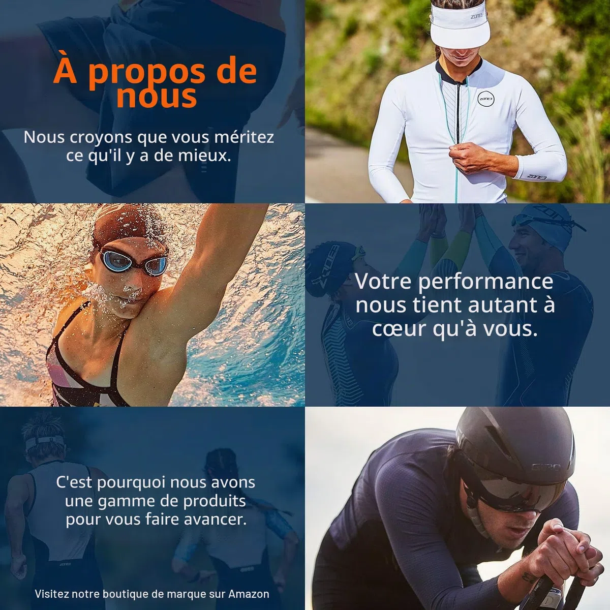ZONE3 Tuba de Natation orienté vers l'avant, Orange/Gris, Taille Unique