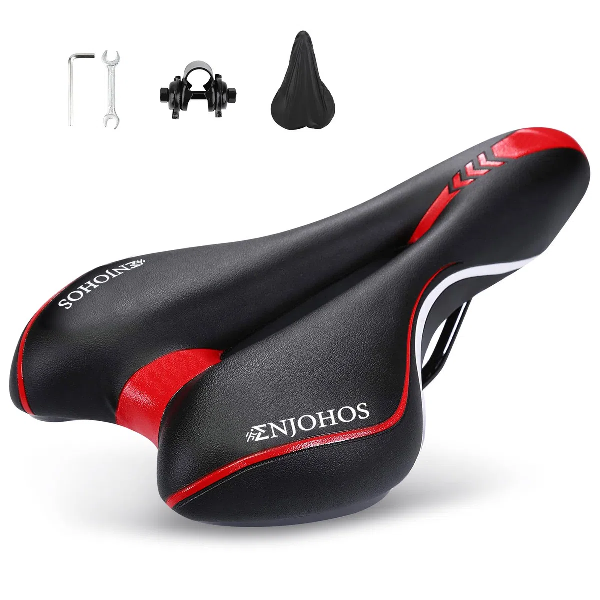 ENJOHOS Selle de Vélo VTT Ergonomique, Respirant Creux Selle VTT Confort Homme Femme Étanche PU, Selles de Velo Ultra Confortable pour Vélo de Montagne/Route/Loisir/Pliant/Gravel