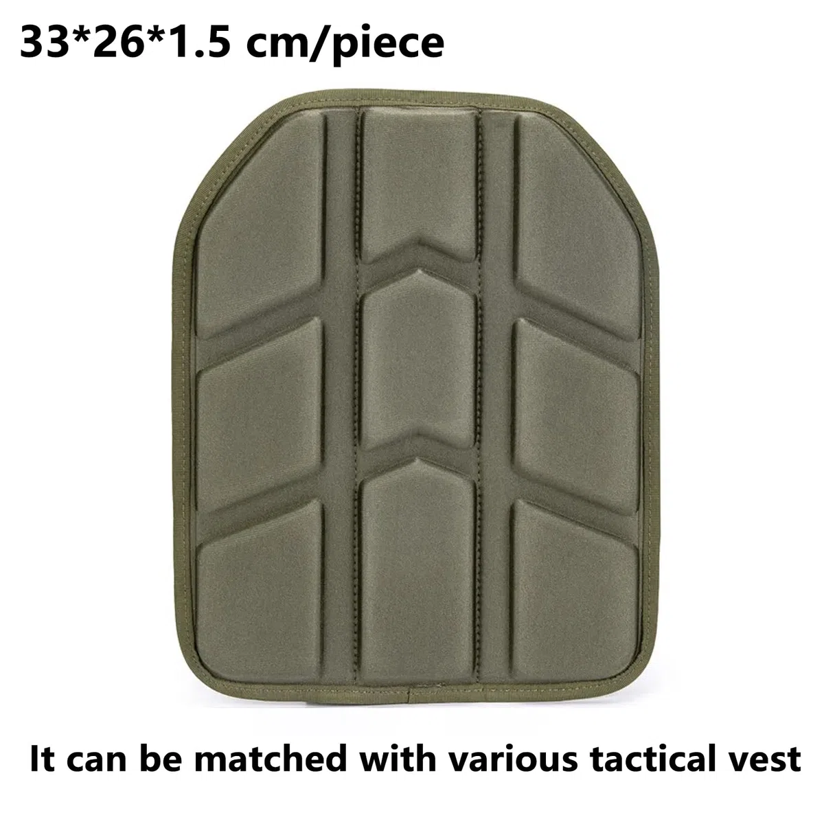 Lot de 2 coussinets en mousse EVA pour support de plaque - Gilet de protection interne tactique - Accessoire d'équipement souple moulé - Fermeture Velcro