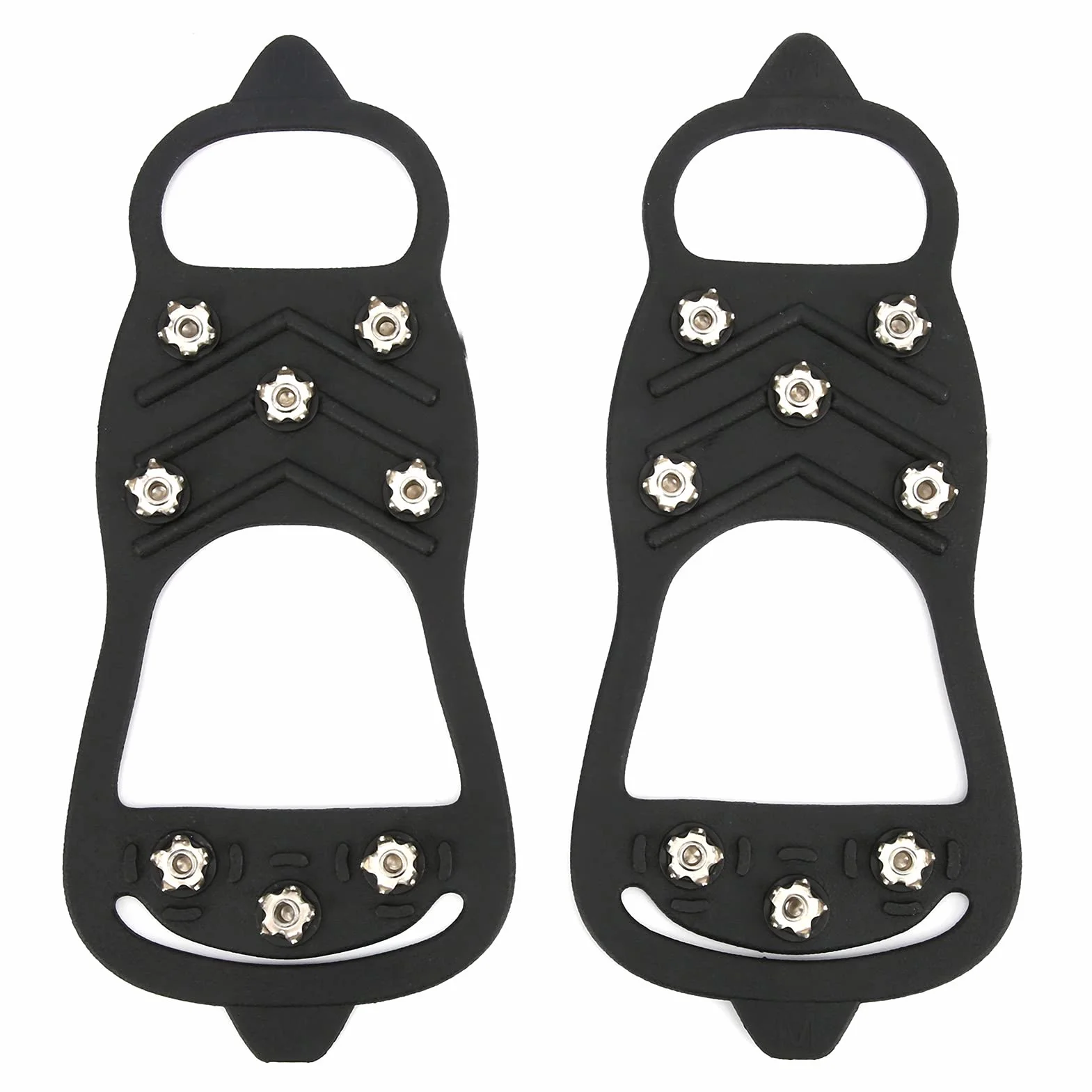 Couvre-Pointes de Chaussures, Crampons Antidérapants en Acier Inoxydable à 8 Dents avec Silicone Flexible, pour la Marche sur Neige en Plein Air, la Randonnée, L'alpinisme,