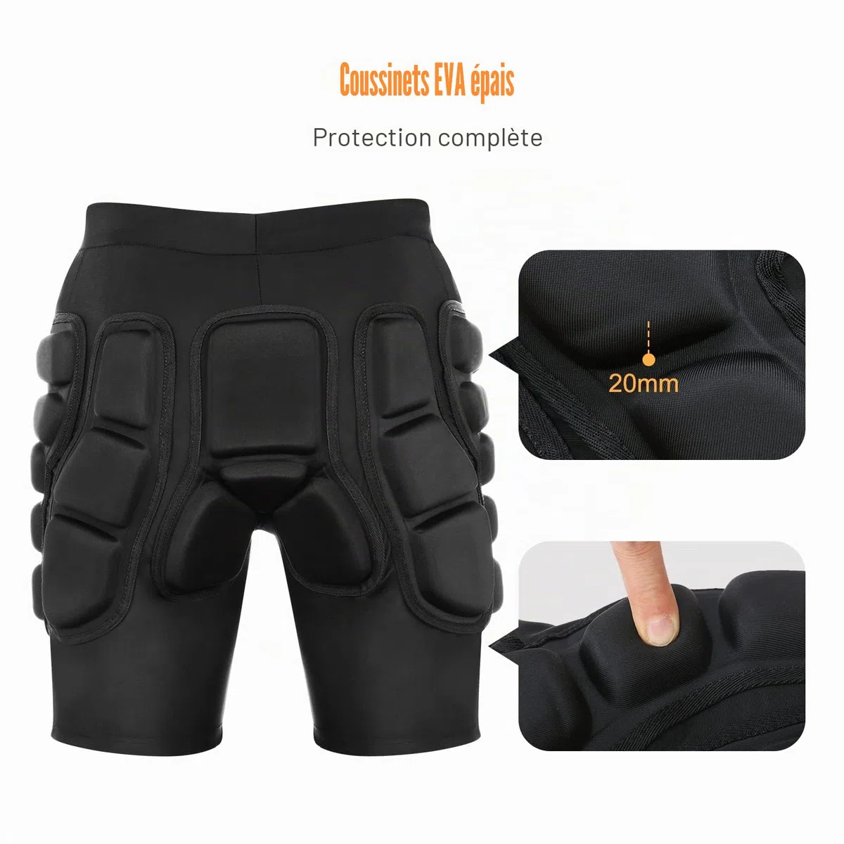 Short de Protection rembourré, Short de Sport Résistants aux Chocs pour Snowboard, Skate, Ski, Skateboard